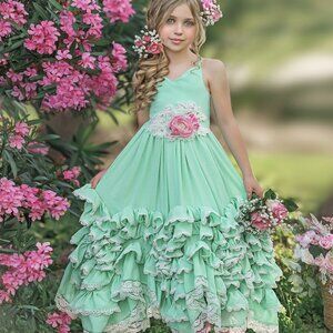 Dollcake 1000 words frill LIME dress NWT